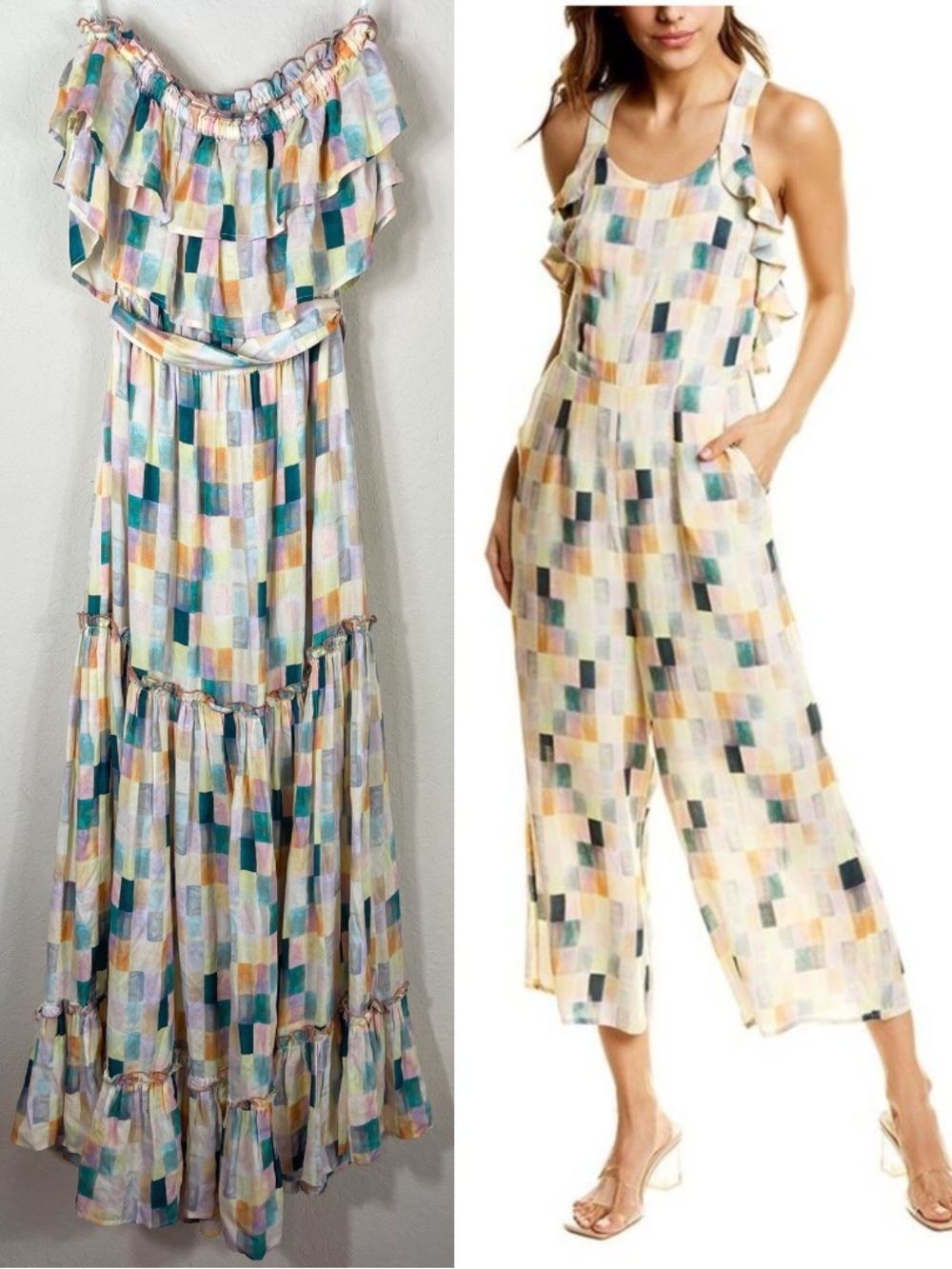 Anthropologie Fresha London Multicolor Off Shoulder Maxi Dress Size Medium